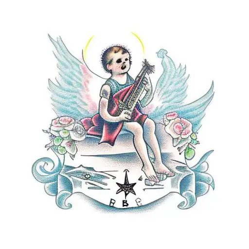 Cherub Sat On Riverbank