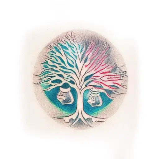 Tree Of Life With Norse Crows