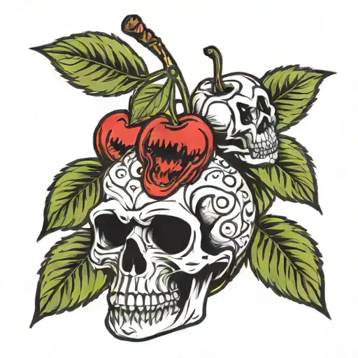 Skull And Cherry