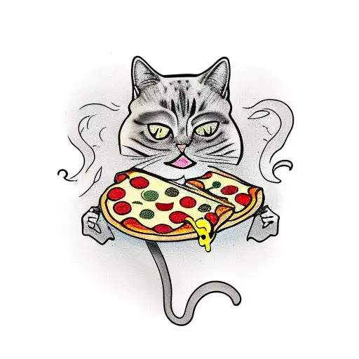 Cat With Pizza