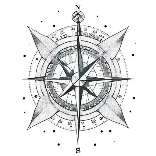 Compass With Phrase Chase Your Dreams In Script Coming From The S