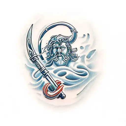 Poseidon In The Water In The Biceps