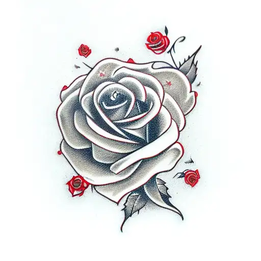 Red Rose With Corona Bottle