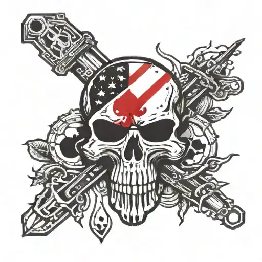 Punisher Thin Red Line With Ace Of Spades