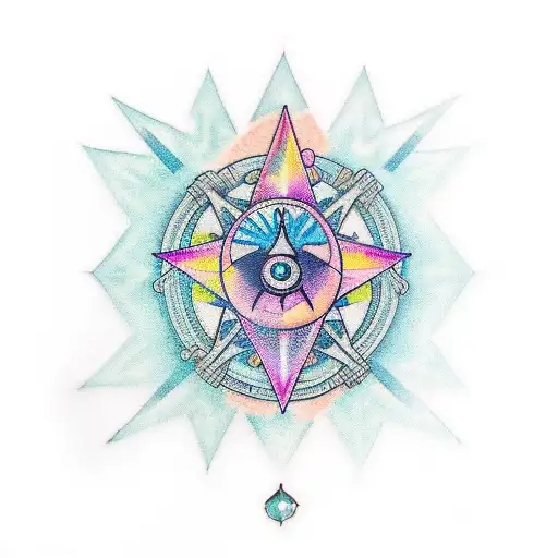 A Computer Chip And Chakra Crystals