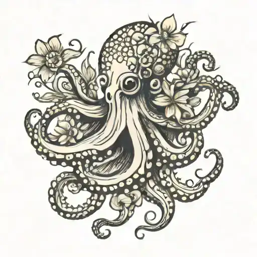 Octopus And Flowers