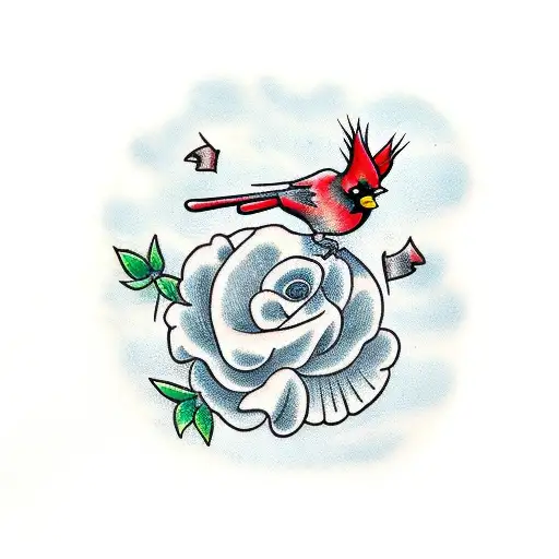 Grave With A Cardinal On It