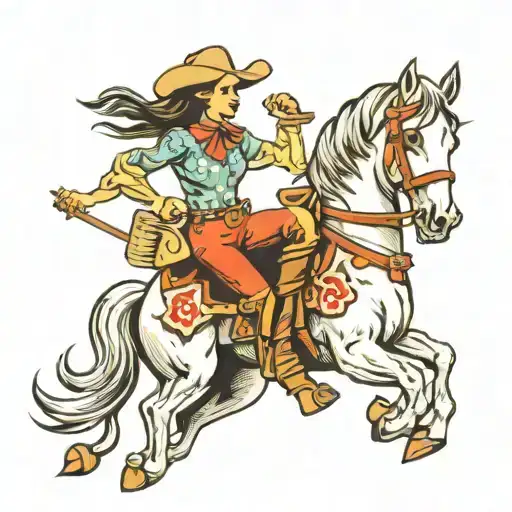 Cowgirl And Horse