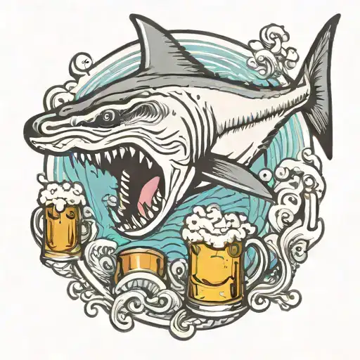 Hammerhead Shark With Beer