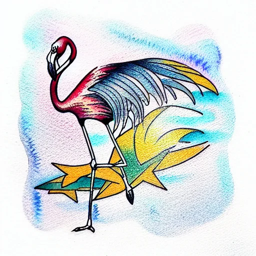 Watercolor Flamingo