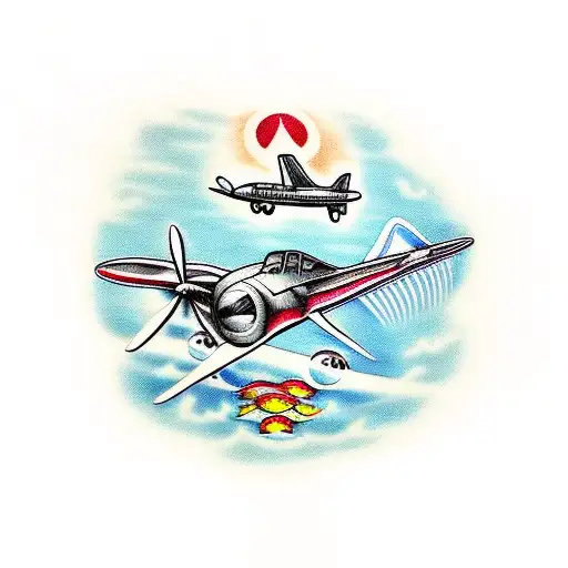 Partially Sunken Airplane With Sea Life