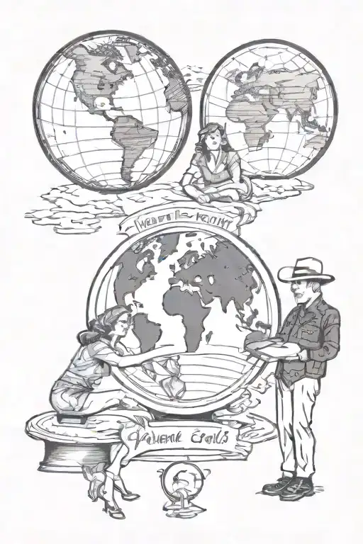 Mom And Dad Are Presenting The Planet Earth To Their Son