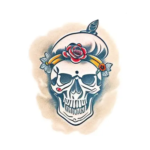 Skull And Flower