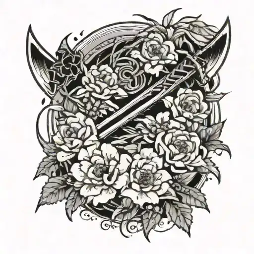 They Have A Katana And Flowers