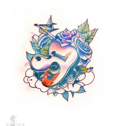 Sheet Music With Watercolor Notes