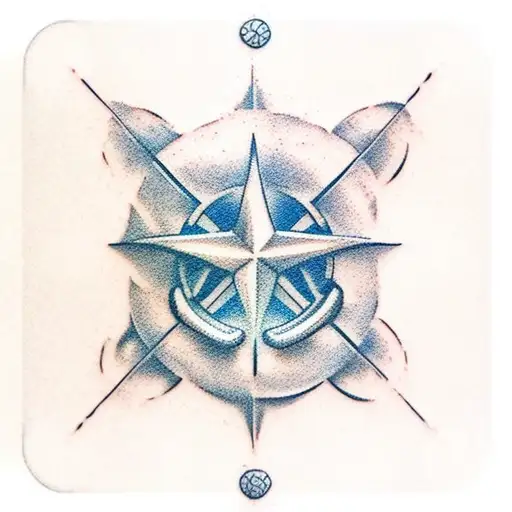 A Traditional Tattoo Of A Video Game Controller With Waves Crashing On A Beach Background