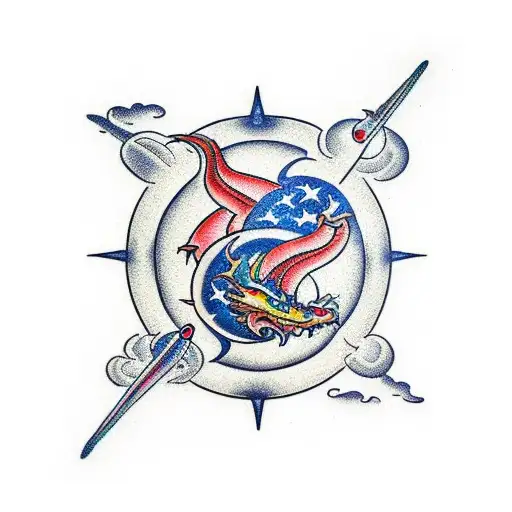 Aerospace Themed Sleeve With Dragon