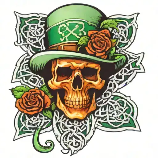 Irish Leprechaun Skull With Celtic Knots Incorporated
