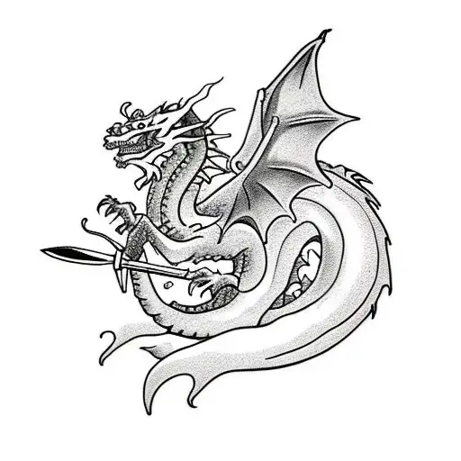 Dragon With Sword