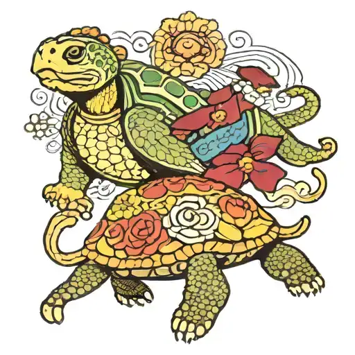 Turtle And Lion In Kimono