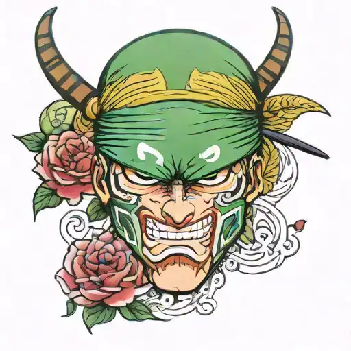 Roronoa Zoro Ichigo Hollow Mask Holding