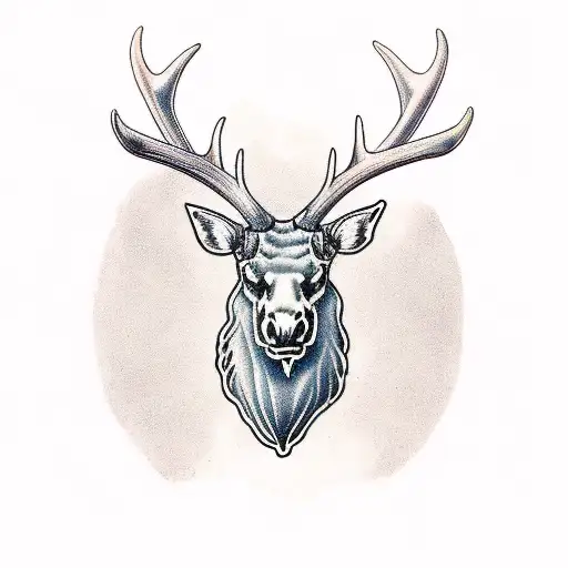 Irish Elk Head And Antlers