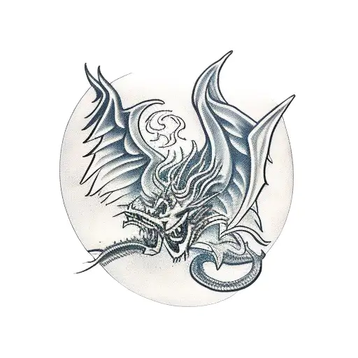 St Michael Killing Dragon Head