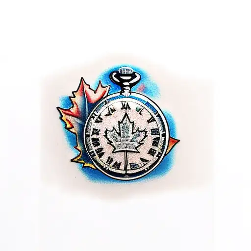 Canadien Maple Leaf Behind Pocket Watch