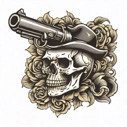 Skull With Gun