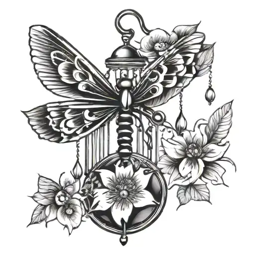 Windchime With Dragonfly And Beetle