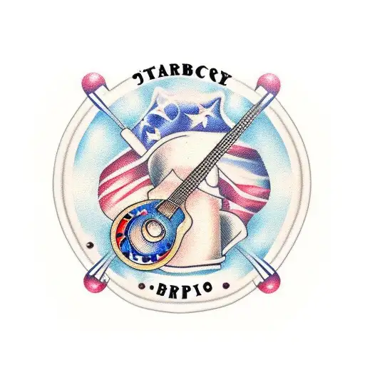 Barbershop Items And Art Supplies On A Guitar