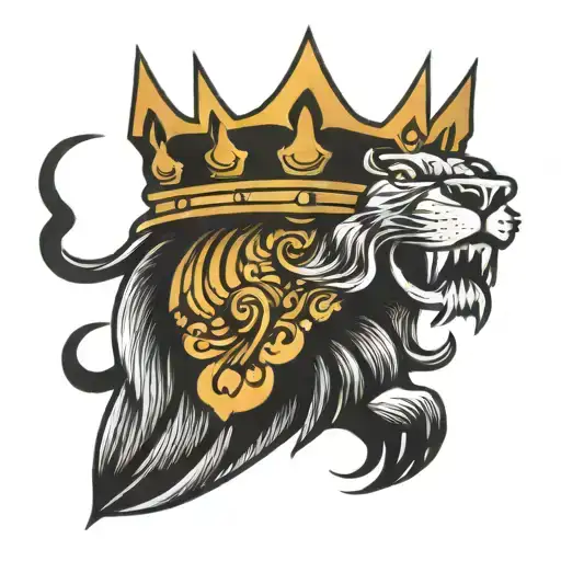 Lion With A Crown Roaring