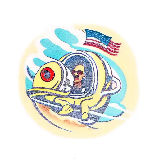 Astronaut Daydreaming In The Space While Standing On Books