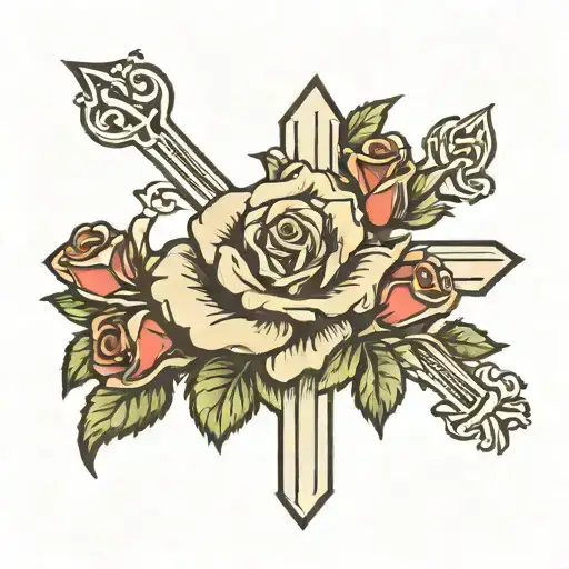 Christian Cross Roses