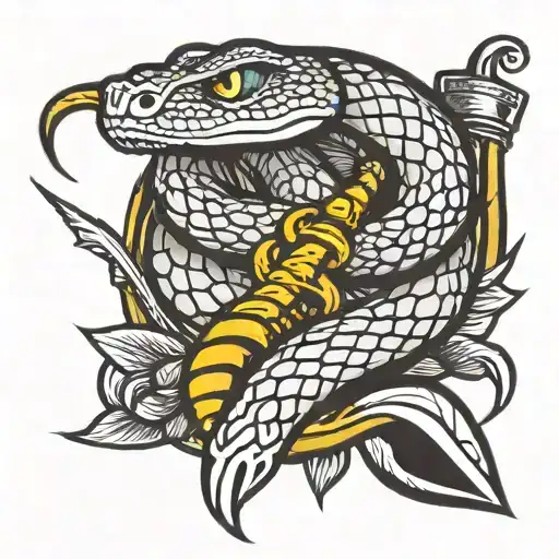 Snake With Dagger Through It