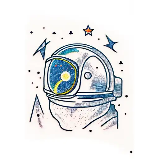 Astronaut Daydreaming In The Space