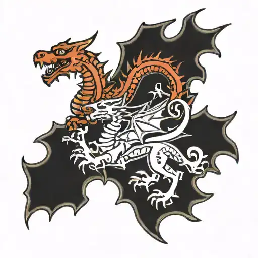 Wales Dragon With Maple Leaf