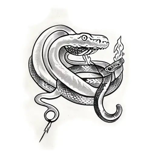 Snake Wrapping Over Shoulder