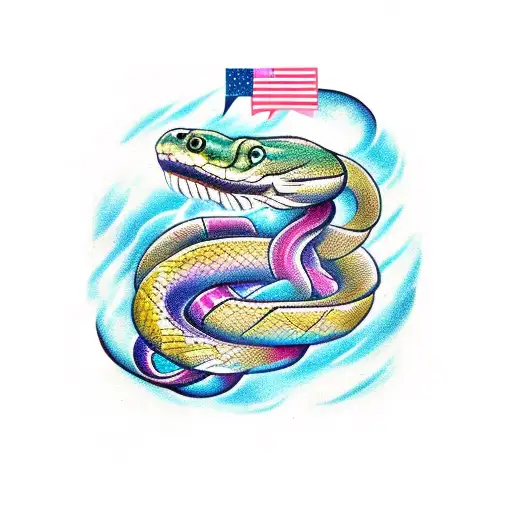 Snake With Galaxy Themed Body