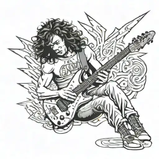 Eddie Van Halen Shredding On A Guitar Solo