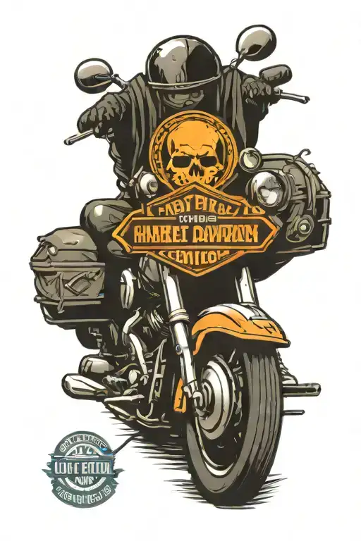 Football And Harley Davidson Motorcycle Merging Military Elements