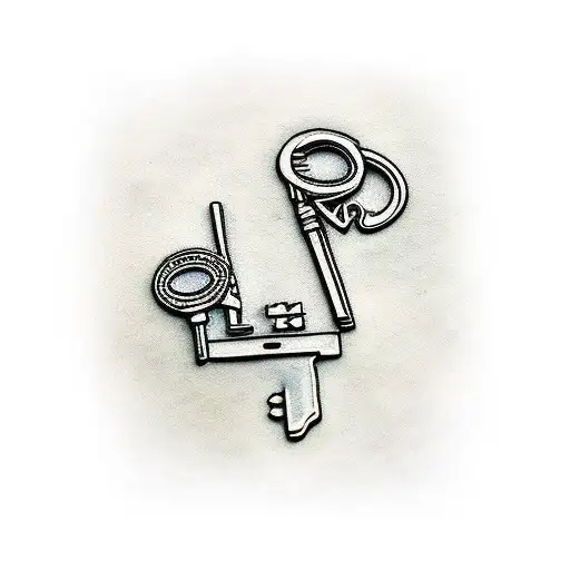Minimalistic Set Of Two Black Keys On A Key Ring