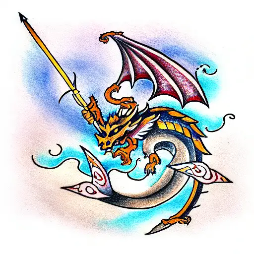 Dragon With Spear