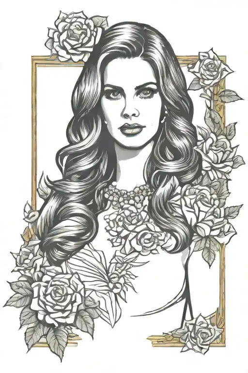 Lana Del Rey Portrait In Picture Frame