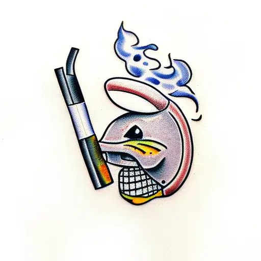 Alien Smoking Cigarette