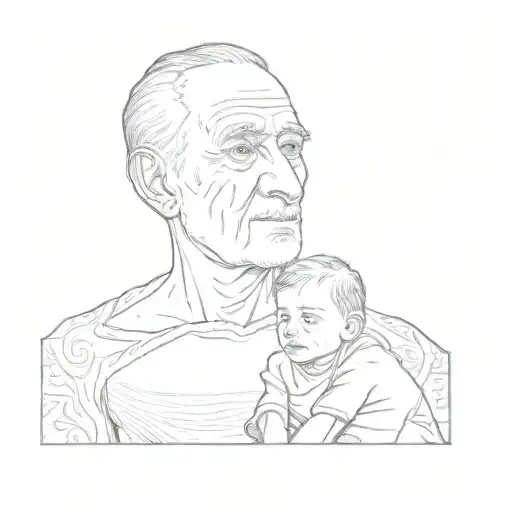 An Old Man In A Hospital Bed With His Son Sitting With Him