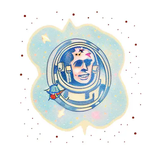 Astronaut With Big Crystals And Stars