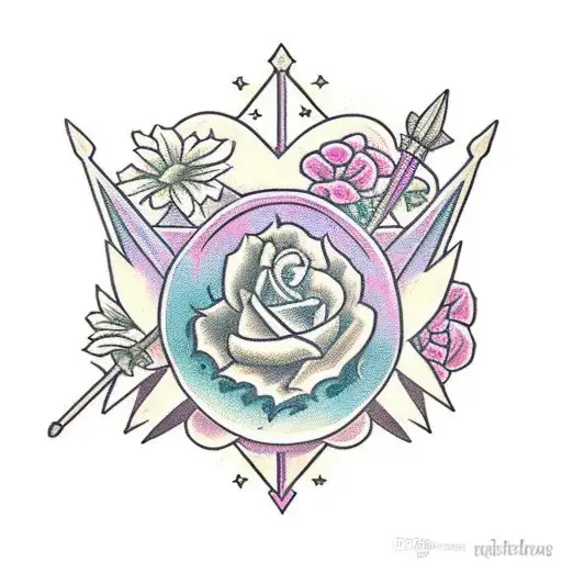 Bow And Arrow Wrapped With Flowers