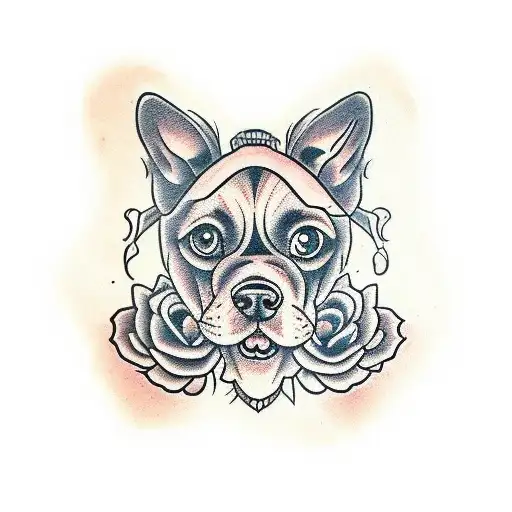 Dog Head Split In Half Facing Forward