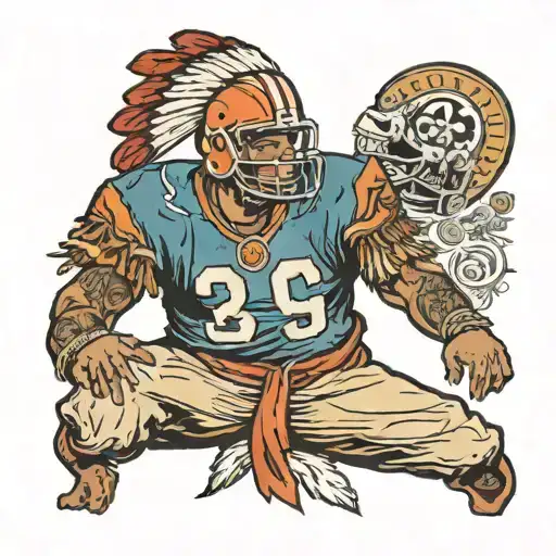 A Football Player In Traditional Indian Attire With A Spiritual Symbol